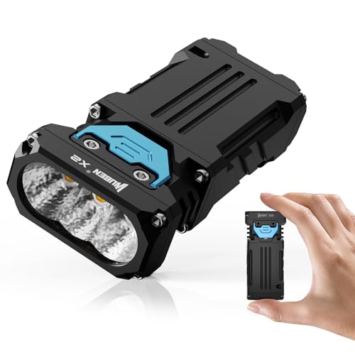 WUBEN X2 Taschenlampe LED Extrem Hell 2500 Lumen Batteriebetrieben, Mini, Aufladbar, 6 Modi IP68 Wasserdicht Tragbare Flashlight Für Camping, Outdoor, Notfall (Schwarz) von WUBEN