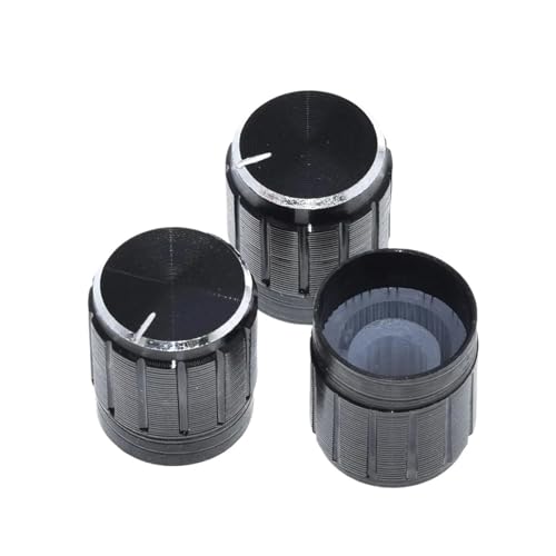 10 Stück 15 x 17 mm Aluminiumlegierung Potentiometerknopf Drehschalter Lautstärkeregler schwarz 10 Stück 15 x 17 mm von WUDCW