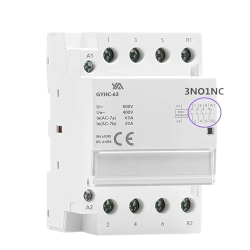 Din-Schienen-AC-Schütz 4P 40A 63A 4NO 4NC 2NO2NC 3NO1NC(4P 40A 3NO1NC) von WUDCW