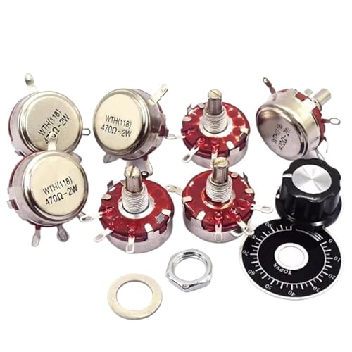 WTH118 2W 1A Potentiometer 1K 2,2K 4K7 6K8 10K 22K 47K 100K 470K 1M 103 WTH118-2W Runde Welle Carbon Rotary Taper Potentiometer*2PCS(1K) von WUDCW