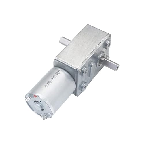 Fahrzeug Leistung Doppelwellen-Turbo-Schneckengetriebemotor mit hohem Drehmoment JGY-370 6V 12V 24V DC-Elektromotor selbstsichernde Doppelausgangswelle Pumpen Roboter (Size : 40rpm, Color : 12V) von WUDOLI