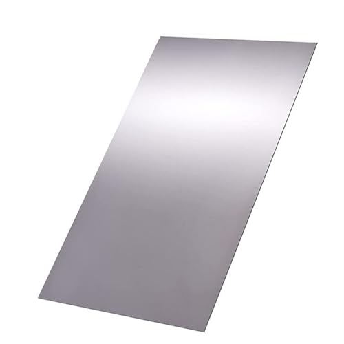 WUDOLI 1 Stück Spiegel 8k Oberfläche 304 Edelstahlblech Einseitige Spiegeloberfläche Polierfinish Edelstahlplatte Arbeitsplatte(200x200x0.8mm) von WUDOLI