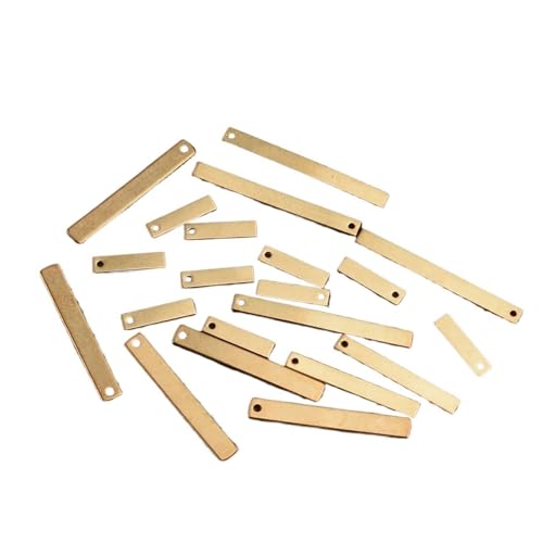 WUDOLI 20 Stück Messing Rechteck 15 mm 30 mm 35 mm 40 mm flache leere Metall-Stanz-Tag-Bar-Komponente Industrie(4x35mm) von WUDOLI