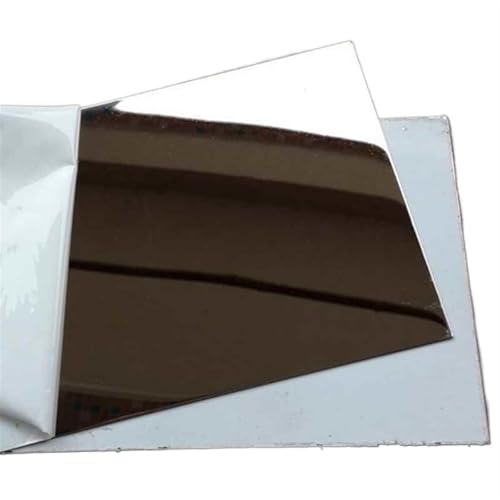 WUDOLI 304 Edelstahlblech Spiegeleffekt 1 mm 1,5 mm 2 mm 3 mm Spiegel 8k Oberfläche DIY Edelstahlplatte Filmschutz Arbeitsplatte(2x100x100mm) von WUDOLI