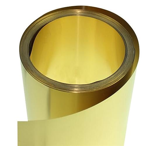 WUDOLI Verschleißfester Messinggürtel, Messingplatte, Messingfolie, Dicke 0,03 mm bis 1 mm, 1 Meter lang (Color : 0.5mm x 200mm x 1 Meter) von WUDOLI