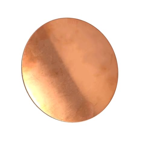 flaches Blech Massive Kupferblechplatte, T2-Kupferscheibe, runde Platte, Durchmesser 10 mm, 20 mm, 30 mm, 50 mm, 60 mm, 80 mm, 100 mm, 150 mm, 200 mm, Dicke 0,5 mm, 0,8 mm, 1 mm quadratische Materiali von WUDOLI