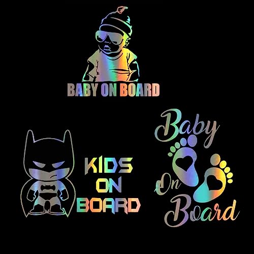 WUDQIJI Baby on Board Aufkleber Autoaufkleber 3 Stück Auto Sticker Baby an Bord Aufkleber Baby im Auto Aufkleber Schild Baby Safety Shield Aufkleber UV-Wetterfest Wasserfes Baby in Car(3 Größen) von WUDQIJI