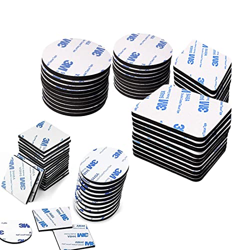 WUDQIJI Klebepads Doppelseitig 80 Stück Doppelseitige Schaumstoff-Pads Doppelseitige Klebepads Selbstklebende Pads Schaumstoff Doppelseitige Klebende Klettband für Boden Tür Gläser Metalle von WUDQIJI