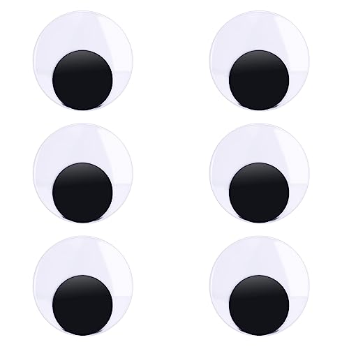 WUDQIJI Selbstklebend Wackelaugen Groß 6 Stück 80 mm Wackelaugen Runde Wiggle Googly Augen riesige Googly-Augen Große Kulleraugen Selbstklebend große Wackelaugen für DIY Scrapbooking Handwerk von WUDQIJI