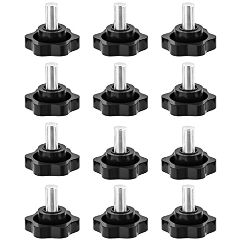 WUDQIJI Sternschraube Rändelschraube 12 Stück Klemmknopf Griff Sterngriff Schrauben Sternkopfschraube Sternform Kopf Klemmmutter Rändel Sterngriff Schraube Sterngriffmutter (M8*10mm) von WUDQIJI