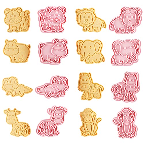 WUDQIJI Tiere Ausstechformen Set Cookie Cutter 8 Stück Fondant Ausstechformen 3D Keksausstecher Plätzchenformen Ausstechform Waldtiere Set Cartoon Keksausstecher Sandwich Cutter Für Keksteig von WUDQIJI