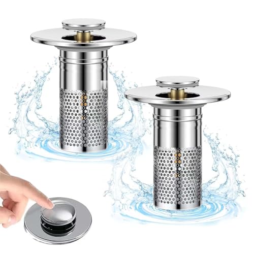 WUERKIYA Abflussstopfen mit Sieb - Einfach zu installierender Waschbeckenstöpsel, ideal für Abflussstopfen und Waschbecken - Waterjake Pop-Up Ablaufventil mit langlebiger Messingstruktur WUERKIYA Abflussstopfen mit Sieb - Einfach zu installierender Waschbeckenstöpsel, ideal für Abflussstopfen und Waschbecken - Waterjake Pop-Up Ablaufventil mit langlebiger Messingstruktur von WUERKIYA