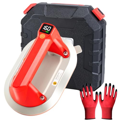 WUERQIE Elektrischer Saugheber 160kg Saugkraft,LCD-Display 1300 mAh Interner Akku bis zu 7 Std Laufzeit-kompakt und Tragbar,Vakuumheber Saugnäpfe für Fliesen,Glas&Marmora,us Hochwertigem Silik WUERQIE Elektrischer Saugheber 160kg Saugkraft,LCD-Display 1300 mAh Interner Akku bis zu 7 Std Laufzeit-kompakt und Tragbar,Vakuumheber Saugnäpfe für Fliesen,Glas&Marmora,us Hochwertigem Silik von WUERQIE