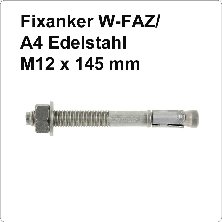 Fixanker Würth FAZ 30-50 M12x145 A4 Edelstahl Fixanker Würth FAZ 30-50 M12x145 A4 Edelstahl von WÜRTH