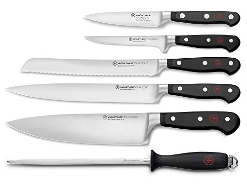 WÜSTHOF Classic Messergarnitur mit 6 Artikeln, Schwarz,silber von WÜSTHOF