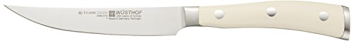 Wüsthof Steakmesser, Classic Ikon Crème (4096-6), 12 cm Klinge, geschmiedet, scharfes Fleischmesser, hochwertiges Design-Messer, weißer Griff von WÜSTHOF