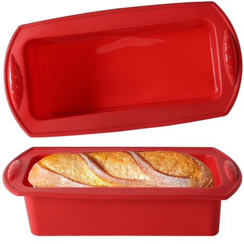WUFANC Silikonform Brotbackform, 2 Stück silikon backform für Kuchen und Brote, Antihaftende Kastenform, Leicht zu reinigende, 27,5 x 14 x 6,5 cm von WUFANC