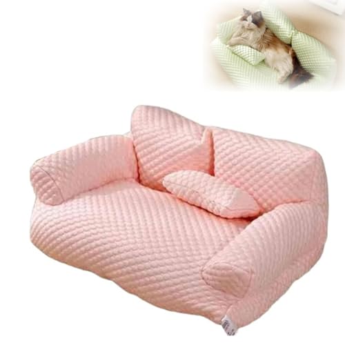 Ice Silk Cooling Pet Bed Breathable Washable Dog Sofa Bed, Ice Silk Cooling Pet Couch, Dog Cooling Bed Summer Sleeping Cool Ice Silk Bed for Small, Removable and Washable Pet Bed (X-Large,Pink) von WUFBUW