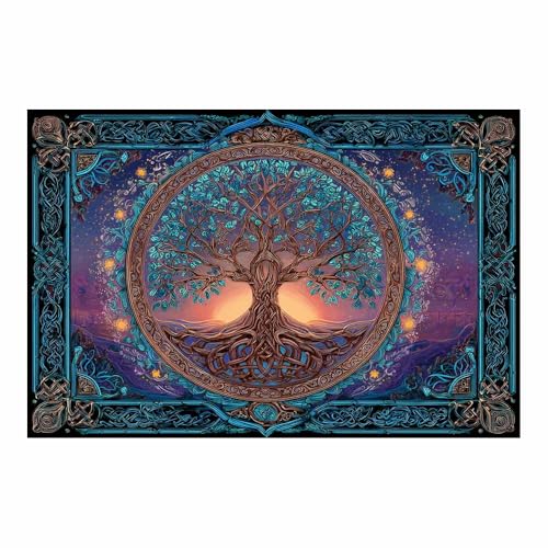 WUFIEA Baum des Lebens Modern Leinwandbild Randbaum Wohnzimmer Schlafzimmer Wandbild(Braun)-20x30cm Ungerahmt von WUFIEA