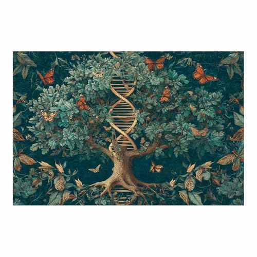 WUFIEA Baum des Lebens Modern Leinwandbild Schmetterlingsbaum Wohnzimmer Schlafzimmer Wandbild(Armee Grün)-60x80cm Ungerahmt von WUFIEA