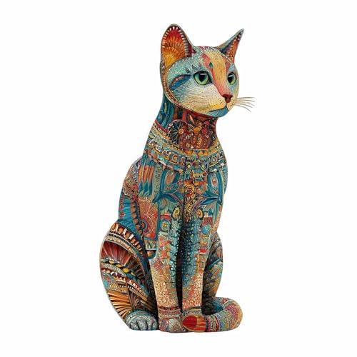 WUFIEA Katze Leinwand Gemälde Wandkunst Bunte Dekoration-Mog für Badezimmer, Poster Home lustige Tier Dekoration(Mehrfarbige208)-40x60cm Ungerahmt von WUFIEA