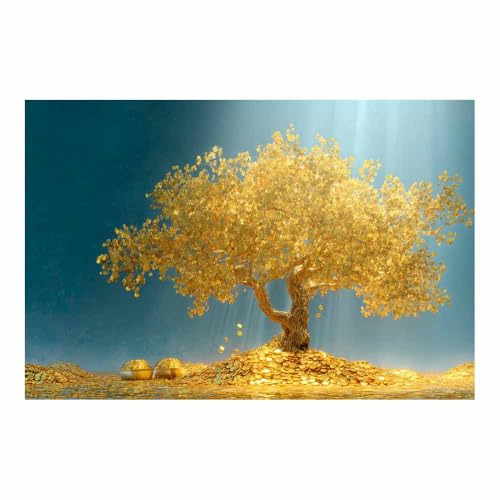 WUFIEA des Lebens Leinwand Bilder Baum auf Leinwandbilder Mondbaum für Wohnzimmer Schlafzimmer(Ingwer)-20x30cm Ungerahmt von WUFIEA