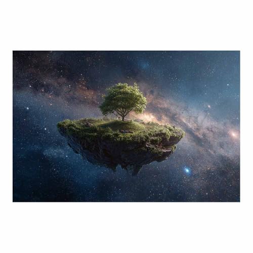 WUFIEA des Lebens Leinwand Bilder Baum auf Leinwandbilder Schwebender Baum für Wohnzimmer Schlafzimmer(Hellgrau)-60x90cm Ungerahmt von WUFIEA