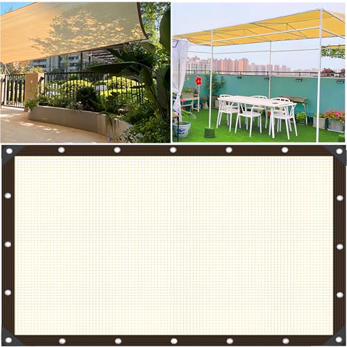 Awning Rectangular for Garden with Eyelets, 2 x 2 m 96% Breathable Sun Sail, Verdickte Hochtemperatur-Schutz-Netz with UV Protection Heat Insulation for Garden, Balcony, Patio von WUGCHDA