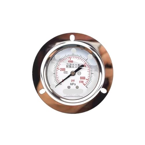 Druckmessgerät axiale Bandkante, stoßfestes Druckmessgerät, ölgefüllt, Standardgewinde M14 * 1,5, 2 Punkte, 60, stoßfeste axiale Bandkante, 0–0,1 MPa (0–0,4 MPa) von WUGMCNFBC