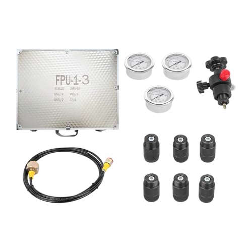 Druckprüfsatz für hydraulisches Stickstoffspeicher-Gasladesystem mit 3-Gauge 400BAR/6000PSI aufblasbarem Werkzeug, Füllgasventil-Schlauchbausatz mit Koffer FPU-3-10/25/40 (Stil 01) von WUGMCNFBC
