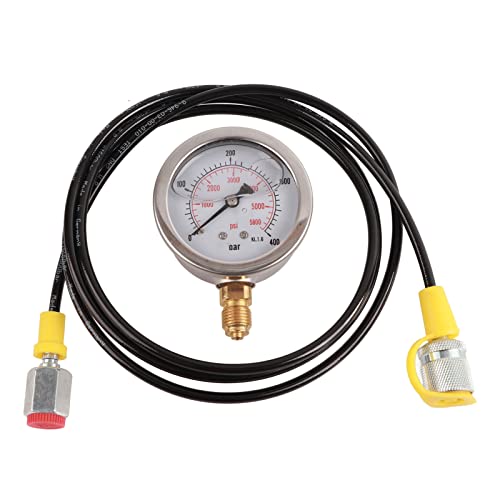 Hydraulikschlauch mit Manometer, 6000PSI Hydraulikdruck M16*2-BSP1/4 Hydraulikdruckprüfschlauch Hydraulikschlauch mit Manometer, 6000PSI Hydraulikdruck M16*2-BSP1/4 Hydraulikdruckprüfschlauch von WUGMCNFBC