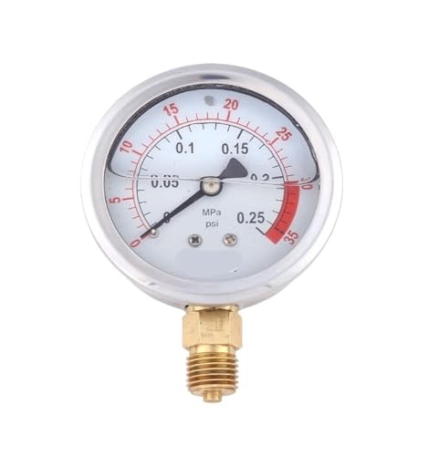 Seismisches Druckmessgerät aus Edelstahl YN60/25/40MPA Hydrauliköldruckmessgerät Wasserdruckmessgerät Stoßfestes Druckmessgerät 2,5 0-6 MPa 60 kg M14 * 1,5 (0-0,25 MPa-M14 * 1,5) von WUGMCNFBC