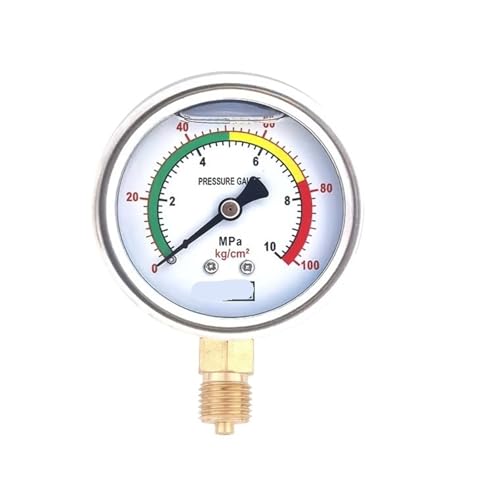 Seismisches Druckmessgerät aus Edelstahl YN60/25/40MPA Hydrauliköldruckmessgerät Wasserdruckmessgerät Stoßfestes Druckmessgerät 2,5 0-6 MPa 60 kg M14 * 1,5 (0-10 MPa-M14 * 1,5) von WUGMCNFBC