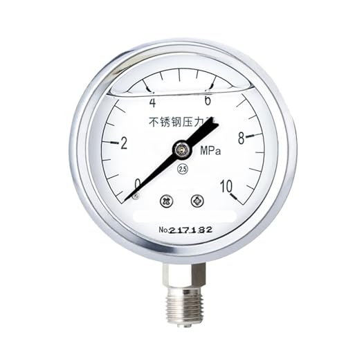Seismisches Druckmessgerät aus Edelstahl YTN-60BF Radialölgefülltes pneumatisches Hydrauliköldruckmessgerät Hohe Temperatur- und Erdbebenbeständigkeit 0-16 MPa (0-10 MPa) von WUGMCNFBC