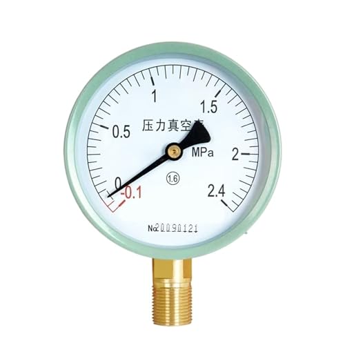 Y-100 Gewöhnliches Druckmessgerät, Zifferblattdurchmesser 100 mm, Zeiger, Wasserdruckmessgerät, Öldruckmessgerät, Luftdruckmessgerät, Vakuummessgerät, 0–1,6 MPa (-0,1 + 2,4 MPa) von WUGMCNFBC