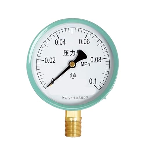 Y-100 Gewöhnliches Druckmessgerät, Zifferblattdurchmesser 100 mm, Zeiger, Wasserdruckmessgerät, Öldruckmessgerät, Luftdruckmessgerät, Vakuummessgerät, 0–1,6 MPa (0–0,1 MPa) von WUGMCNFBC