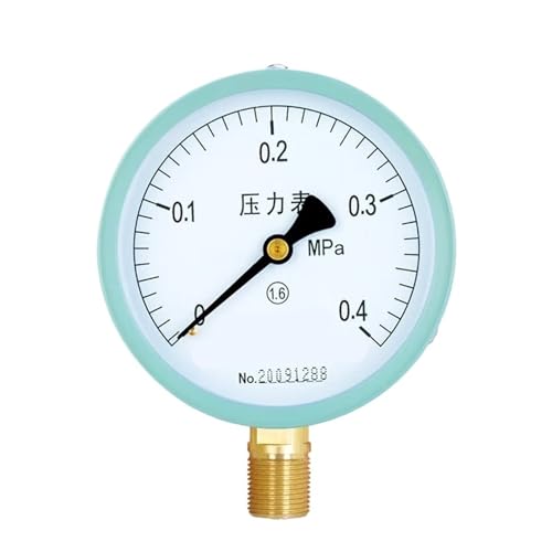 Y-100 Gewöhnliches Druckmessgerät, Zifferblattdurchmesser 100 mm, Zeiger, Wasserdruckmessgerät, Öldruckmessgerät, Luftdruckmessgerät, Vakuummessgerät, 0–1,6 MPa (0–0,4 MPa) von WUGMCNFBC