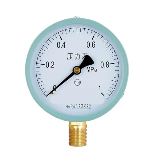 Y-100 Gewöhnliches Druckmessgerät, Zifferblattdurchmesser 100 mm, Zeiger, Wasserdruckmessgerät, Öldruckmessgerät, Luftdruckmessgerät, Vakuummessgerät, 0–1,6 MPa (0–1 MPa) von WUGMCNFBC