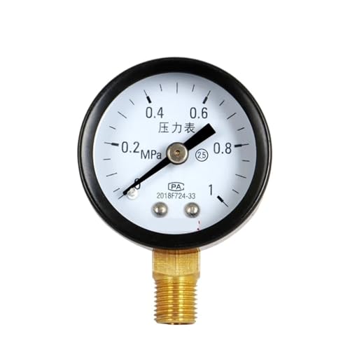 Y-40 Manometer, Radialzeiger, Wasserdruckmessgerät, Öldruckmessgerät, Luftdruckmessgerät, Zifferblattdurchmesser 40 mm, 0–2,5 MPa (0–1 MPa) von WUGMCNFBC