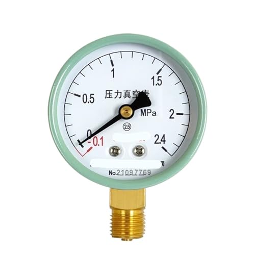 Y-60 Gewöhnliches Druckmessgerät, 60 mm, radial, 2,5-Zoll-Zeiger, Vakuummessgerät, Wasserdruckmessgerät, Öldruckmessgerät, Luftdruckmessgerät, 0–0,25 (-0,1–2,4 MPa) von WUGMCNFBC
