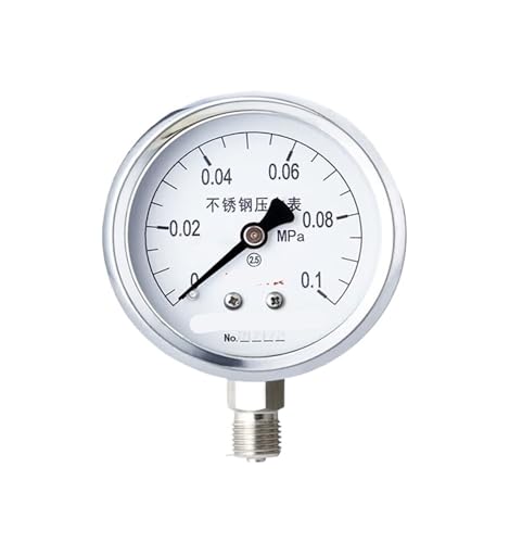 Y-60BF Druckmessgerät komplett aus Edelstahl, Wasserdruck, Luftdruck, Öldruckmessgerät, hochtemperaturbeständiges Druckmessgerät, 0–0,6 MPa (-0,1–0 MPa) von WUGMCNFBC