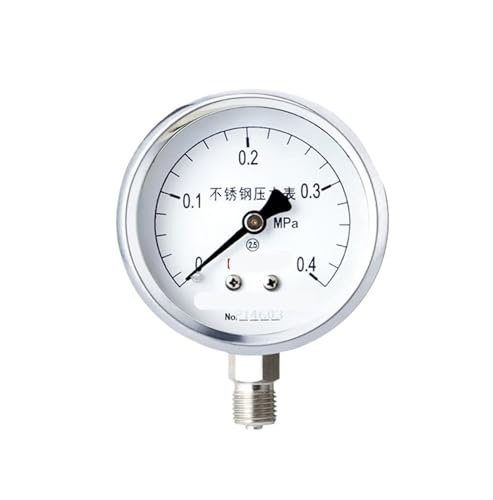 Y-60BF Druckmessgerät komplett aus Edelstahl, Wasserdruck, Luftdruck, Öldruckmessgerät, hochtemperaturbeständiges Druckmessgerät, 0–0,6 MPa (0–0,4 MPa) von WUGMCNFBC
