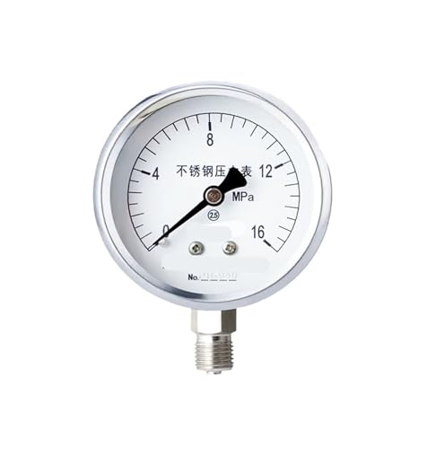 Y-60BF Druckmessgerät komplett aus Edelstahl, Wasserdruck, Luftdruck, Öldruckmessgerät, hochtemperaturbeständiges Druckmessgerät, 0–0,6 MPa (0–16 MPa) von WUGMCNFBC