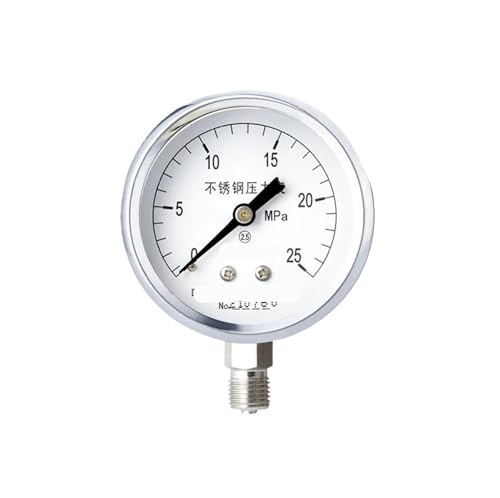 Y-60BF Druckmessgerät komplett aus Edelstahl, Wasserdruck, Luftdruck, Öldruckmessgerät, hochtemperaturbeständiges Druckmessgerät, 0–0,6 MPa (0–25 MPa) von WUGMCNFBC