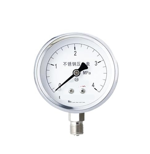 Y-60BF Druckmessgerät komplett aus Edelstahl, Wasserdruck, Luftdruck, Öldruckmessgerät, hochtemperaturbeständiges Druckmessgerät, 0–0,6 MPa (0–4 MPa) von WUGMCNFBC