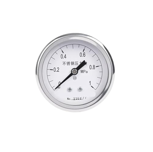 Y-60BFZ axiales Edelstahl-Manometer, rückseitig angeschlossenes Wasserdruckmessgerät, Öldruckmessgerät, Vakuum-Unterdruckmessgerät, 40 MPa, 0–2,5 MPa (0–1 MPa) von WUGMCNFBC