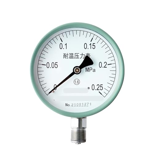 YGW-100 Hochtemperaturbeständiges Manometer, 100 mm radial, Wasserdruckmessgerät, Öldruckmessgerät, Luftdruckmessgerät, 0–0,6 MPa (0–0,25 MPa) von WUGMCNFBC