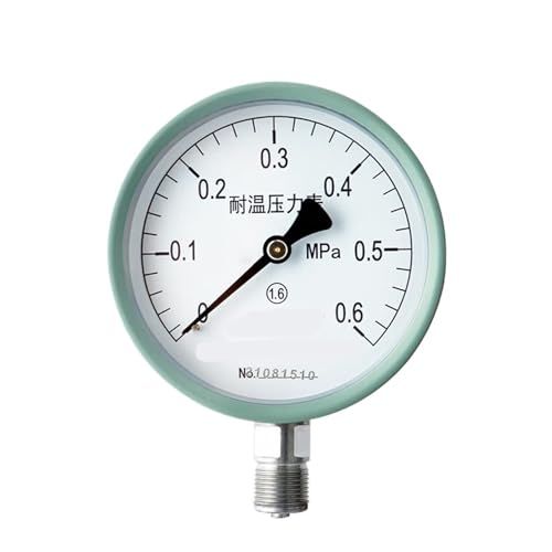 YGW-100 Hochtemperaturbeständiges Manometer, 100 mm radial, Wasserdruckmessgerät, Öldruckmessgerät, Luftdruckmessgerät, 0–0,6 MPa (0–0,6 MPa) von WUGMCNFBC