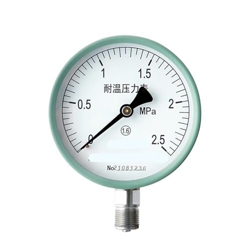 YGW-100 Hochtemperaturbeständiges Manometer, 100 mm radial, Wasserdruckmessgerät, Öldruckmessgerät, Luftdruckmessgerät, 0–0,6 MPa (0–2,5 MPa) von WUGMCNFBC