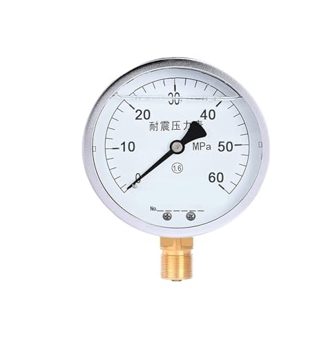 YTN-100 Seismisches Druckmessgerät, radiales seismisches ölgefülltes Leitungswasserdruckmessgerät, Öldruckmessgerät, Luftdruckmessgerät, Vakuummessgerät, 0–60 MPa [100 mm Zifferblatt, 1,6 Stufen] (0 von WUGMCNFBC